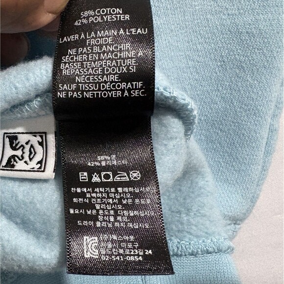 OBEY Cherub Crew Blue Angle Embroidered Pullover Cotton Sweatshirt Sz M Stains - Picture 13 of 13